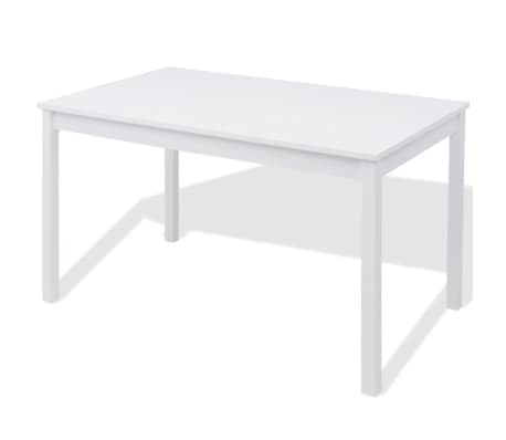 vidaXL Siebenteiliges Esstisch-Set Pinienholz Wei&szlig;