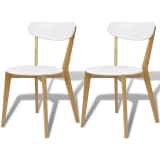vidaXL Matstolar 2 st MDF och björk
