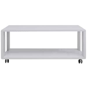 vidaXL Kavos staliukas, labai blizgus, baltas