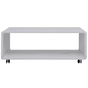 vidaXL Kavos staliukas, labai blizgus, baltas