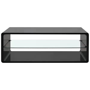 vidaXL Kavos staliukas, labai blizgus, juodas