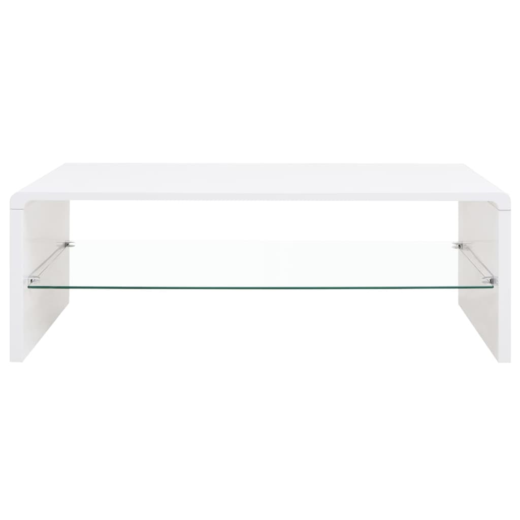 vidaXL Table basse brillante Blanc