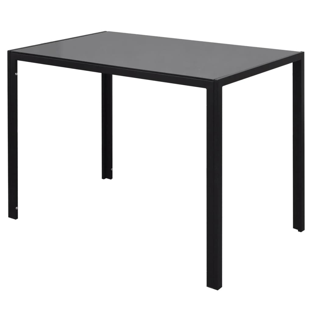 Sedmidílný jídelní set se stolem černá a bílá