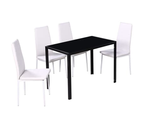 Vidaxl Ensemble Table Et Chaises Pour Salle A Manger 5 Pcs Noir