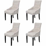 vidaXL Dining Chairs 4 pcs Polyester Cream