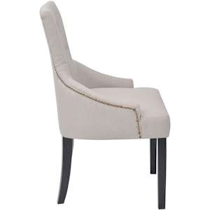 Jídelní židle 6 ks krémově šedé textil - obrázek 4