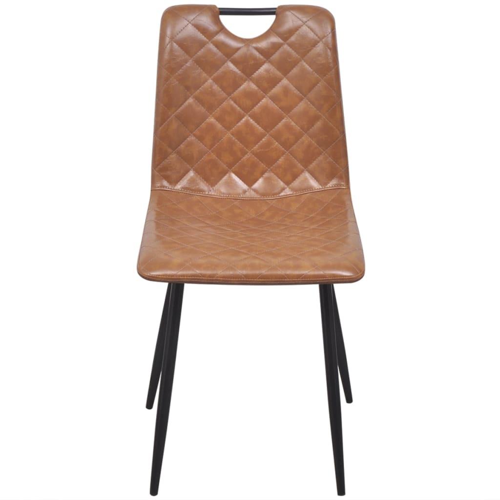 vidaXL Krzesła stołowe, 4 szt., jasnobrązowe, sztuczna skóra