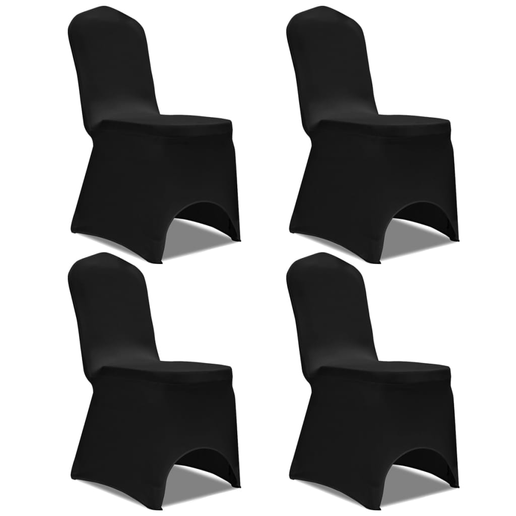 vidaXL Husă de scaun elastică, 4 buc., negru buc. imagine model 2022