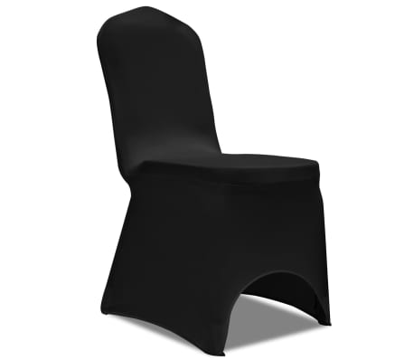 vidaXL Funda para silla elástica 4 unidades negra
