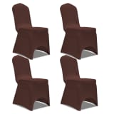 vidaXL Capa extensível para cadeira 4 pcs castanho