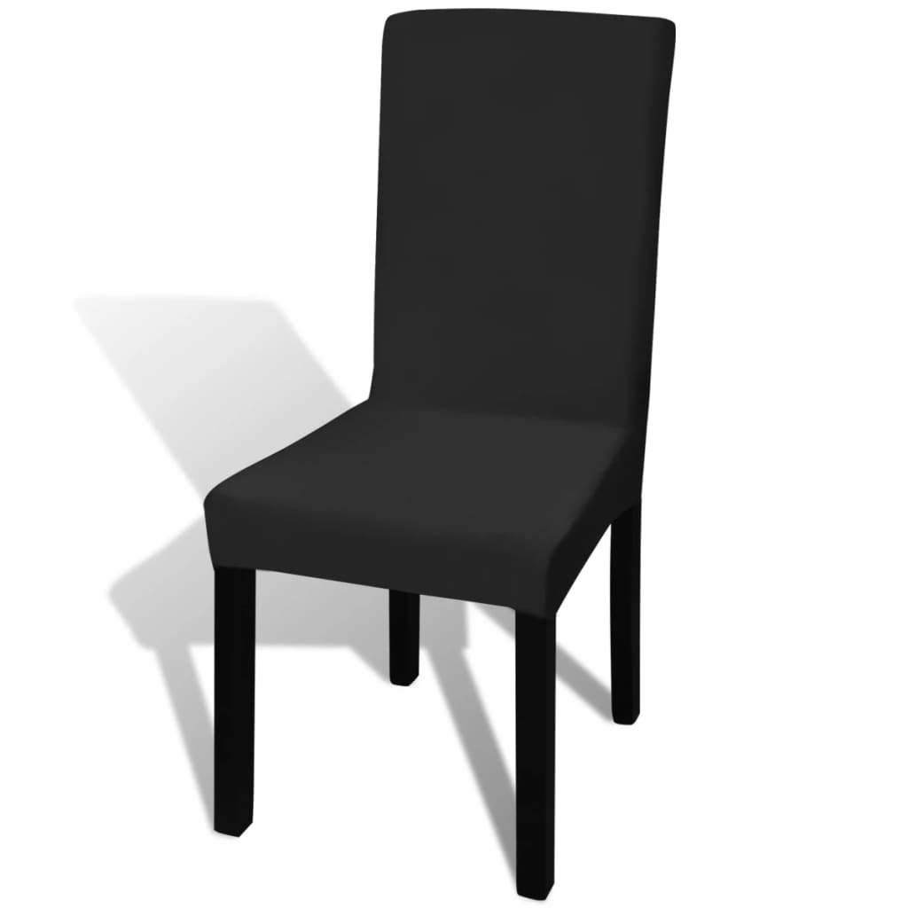Huse de scaun elastice drepte, 4 buc., negru