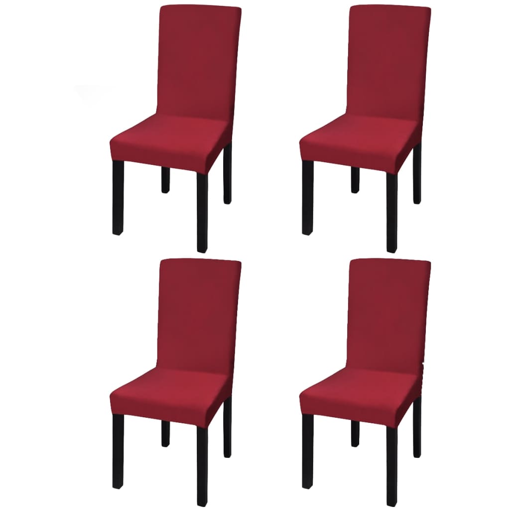 vidaXL Huse de scaun elastice drepte, 4 buc., roșu bordo vidaXL