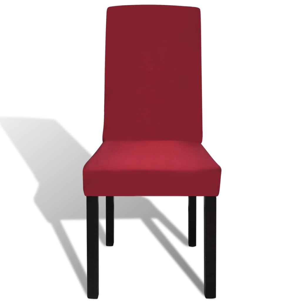 Tiesūs įtempiami kėdžių užvalkalai, 4vnt., tamsiai raudoni | Stepinfit.lt