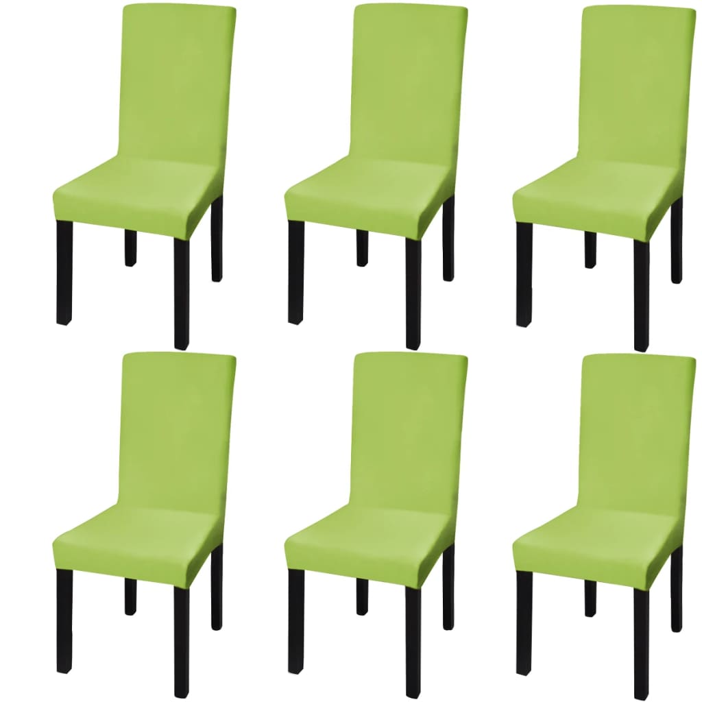 vidaXL Huse de scaun elastice drepte, 6 buc., verde vidaXL