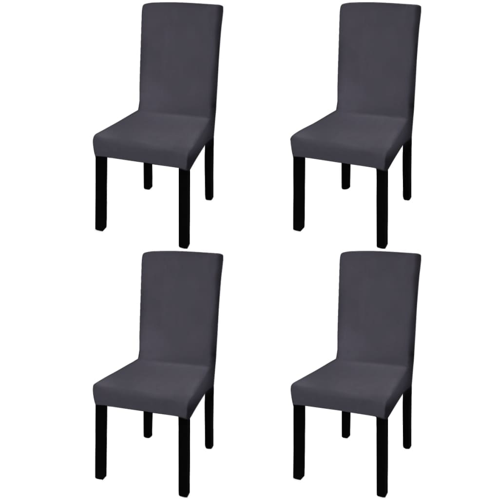 vidaXL Huse de scaun elastice drepte, 4 buc., antracit Antracit imagine model 2022