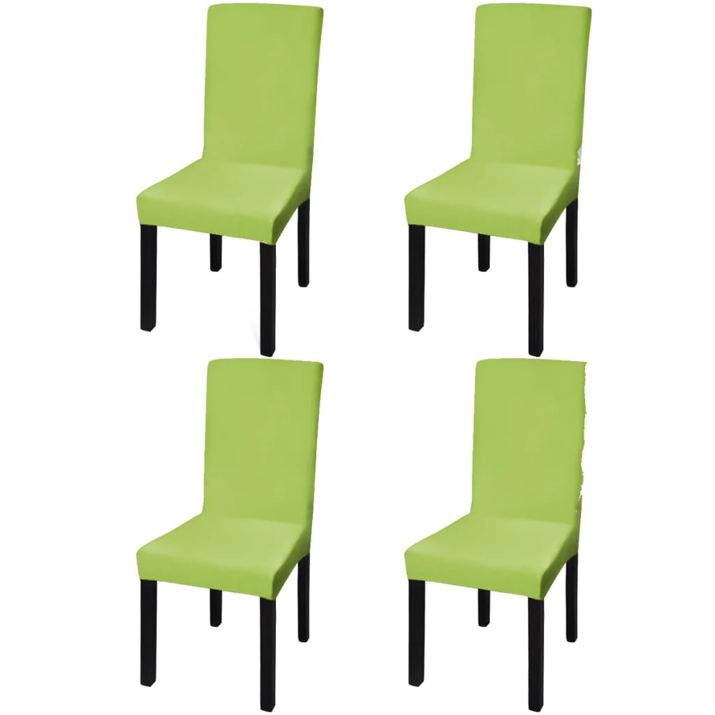vidaXL Huse de scaun elastice drepte, 4 buc., verde vidaXL
