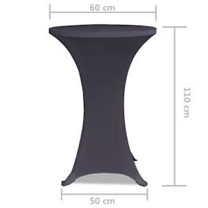 Strečový návlek na stůl 2 ks 60 cm antracitový - obrázek 5