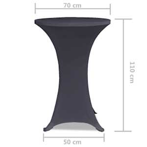 Strečový návlek na stůl 2 ks 70 cm antracitový - obrázek 5