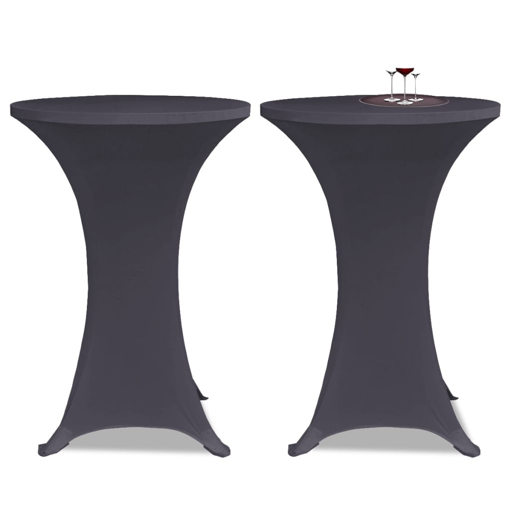 vidaXL Husă elastică pentru masă, 2 buc., antracit, 80 cm Antracit imagine model 2022