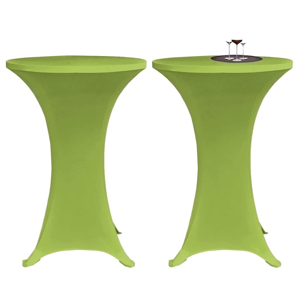 Vidaxl Husa Elastica Pentru Masa, 2 Buc., Verde, 80 Cm