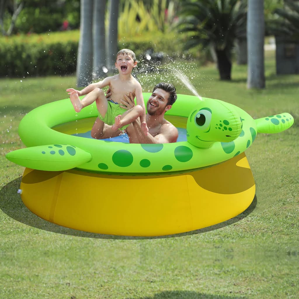 Jilong Piscina inflable rociadora en forma de tortuga 175x62 cm 1270 L Multicolor