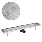 vidaXL Linear Shower Drain 730x140 mm Stainless Steel