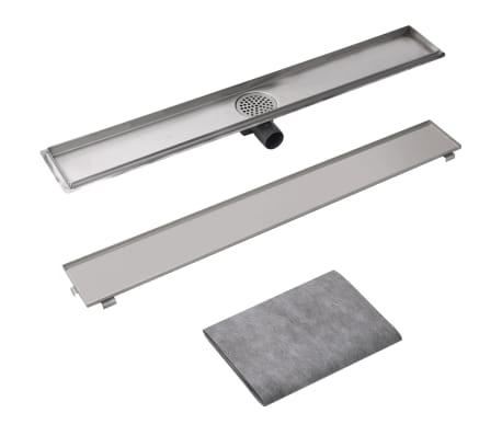 vidaXL Avlång golvbrunn 930x140 mm rostfritt stål