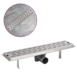 VidaXL Dreno de chuveiro linear linhas 530x140 mm aço inoxidável