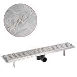 VidaXL Dreno de chuveiro linear linhas 730x140 mm aço inoxidável