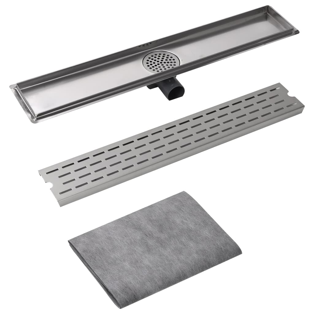 vidaXL Linear Shower Drain Line 730x140 mm Stainless Steel