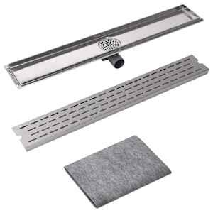 vidaXL Drain de douche lin&eacute;aire 830 x 140 mm Acier inoxydable