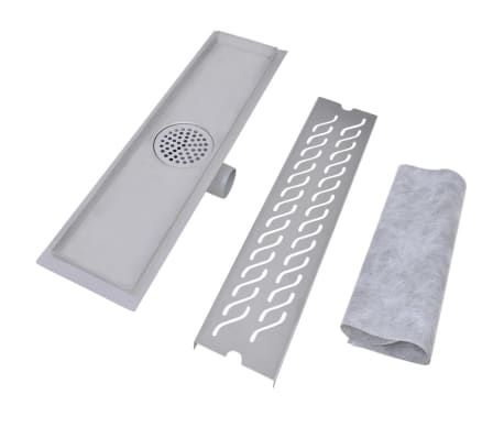 vidaXL Lineaarinen suihkukaivo Aalto 530x140 mm Ruostumaton teräs