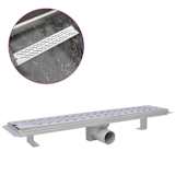 vidaXL Dreno de chuveiro linear onda 630x140 mm aço inoxidável