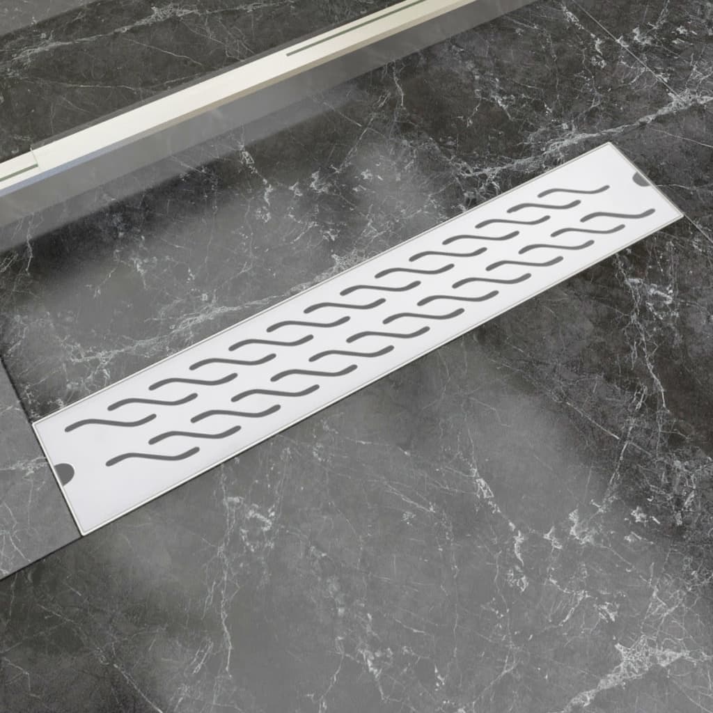 vidaXL Rigolă duș liniară, model ondulat, oțel inoxidabil, 630×140 mm vidaxl.ro