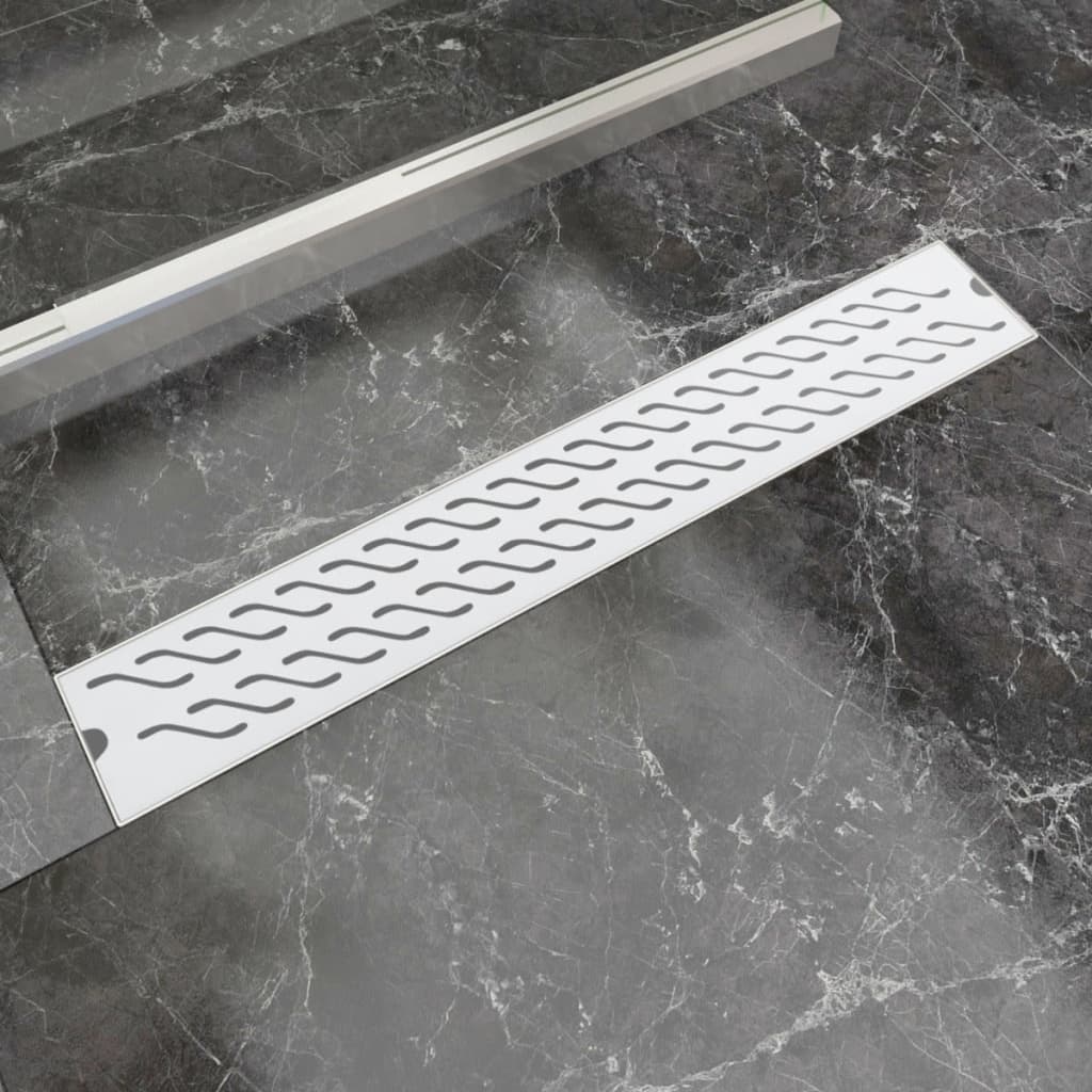 vidaXL Scurgere duș liniară din oțel inoxidabil, model val, 730x140 mm