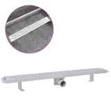 vidaXL Dreno de chuveiro linear ondas 830x140 mm aço inoxidável