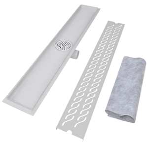 vidaXL Lineær Dusjavløp Bølge 830x140 mm Rustfritt stål