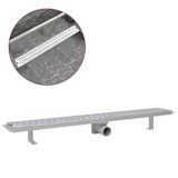 vidaXL Dreno de chuveiro linear onda 930x140 mm aço inoxidável