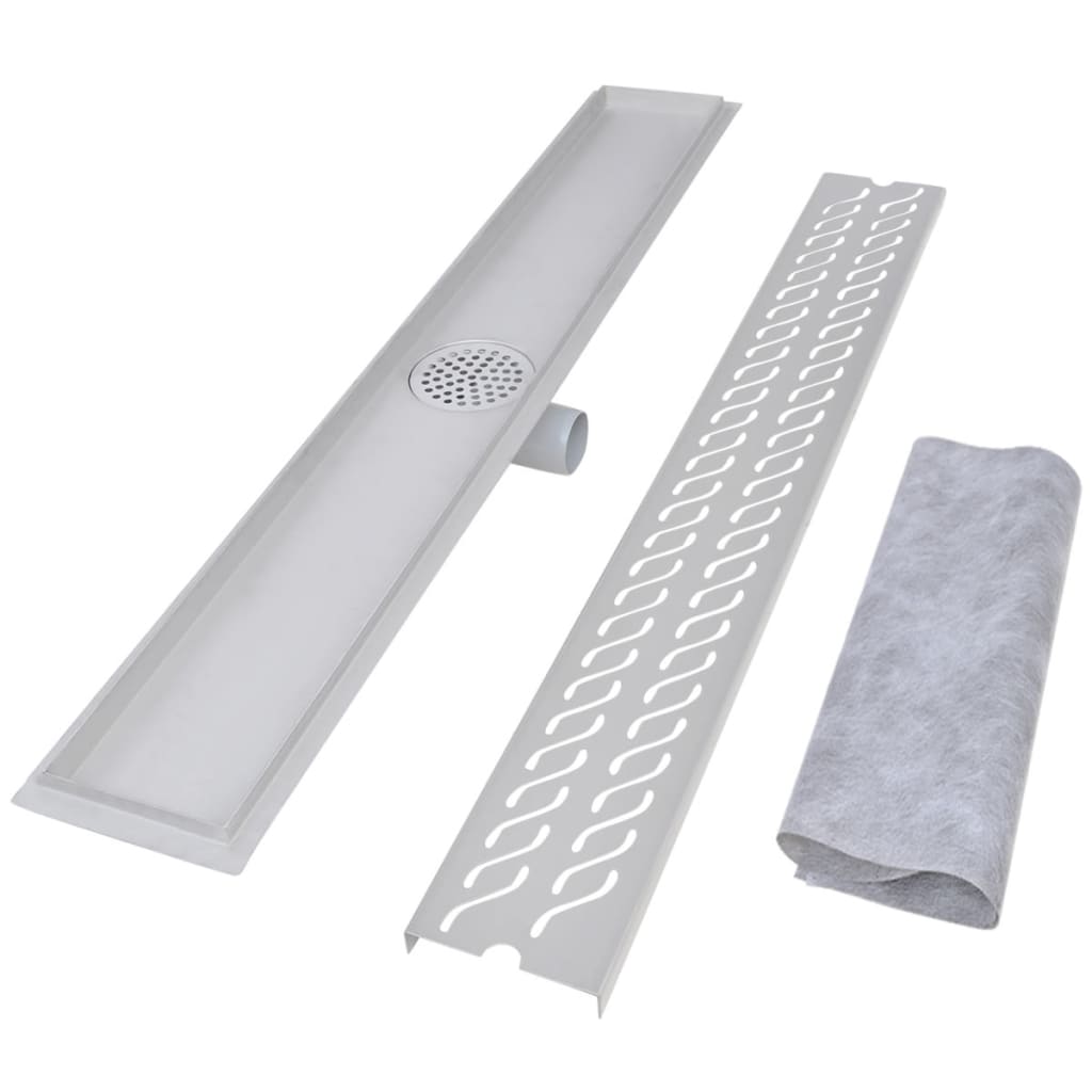 vidaXL Drain de douche linéaire 930x140 mm acier inoxydable