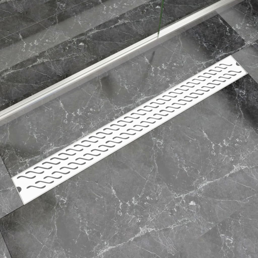 vidaXL Rigolă duș liniară, model ondulat, oțel inoxidabil, 1030×140 mm de la vidaxl imagine noua