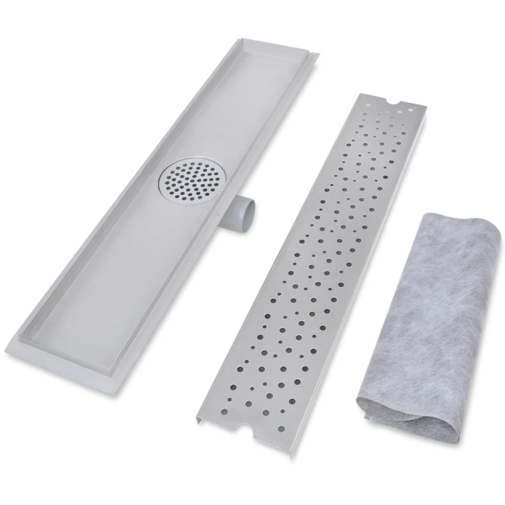 vidaXL Rigolă duș liniară, model bule, oțel inoxidabil, 630 x 140 mm