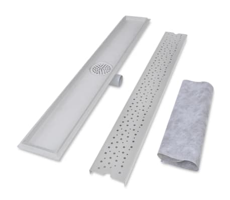vidaXL Linear Shower Drain Bubble 930x140 mm Stainless Steel