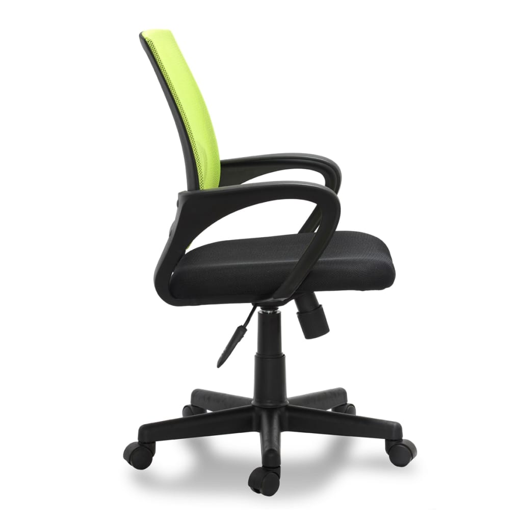 vidaXL Office Chair Plastic Black and Green 35.4"-39.8"