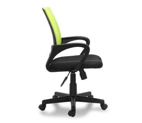 vidaXL Office Chair Plastic Black and Green 35.4"-39.8"