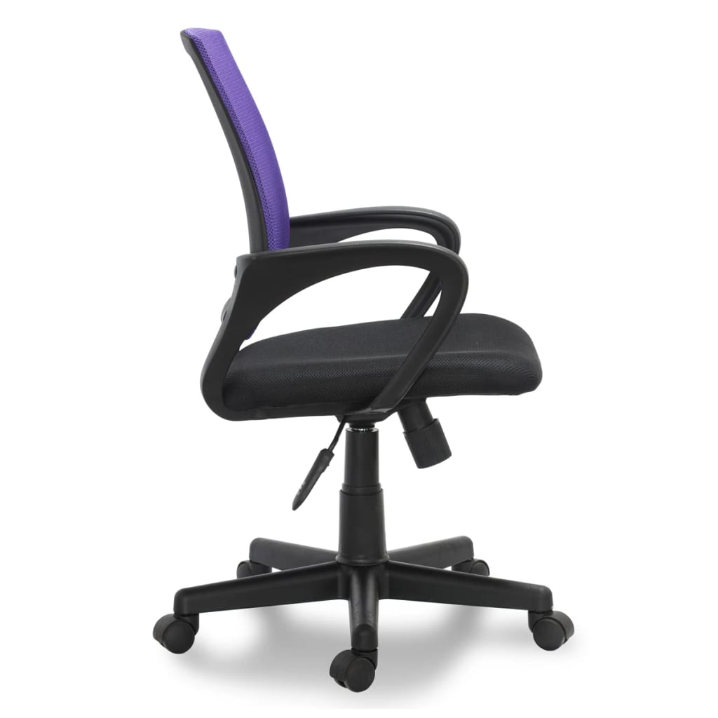 vidaXL Office Chair Plastic Black and Purple 35.4"-39.8"