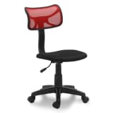 vidaXL Office Chair Plastic Black and Red 30.3"-35"