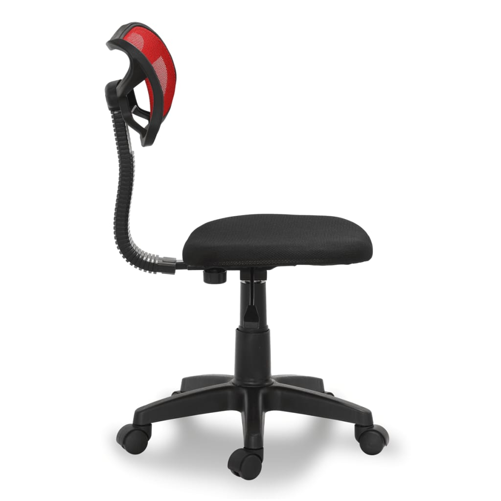 vidaXL Office Chair Plastic Black and Red 30.3"-35"