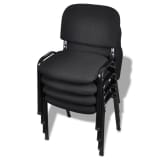 vidaXL Stack Office Chair 4 pcs Black
