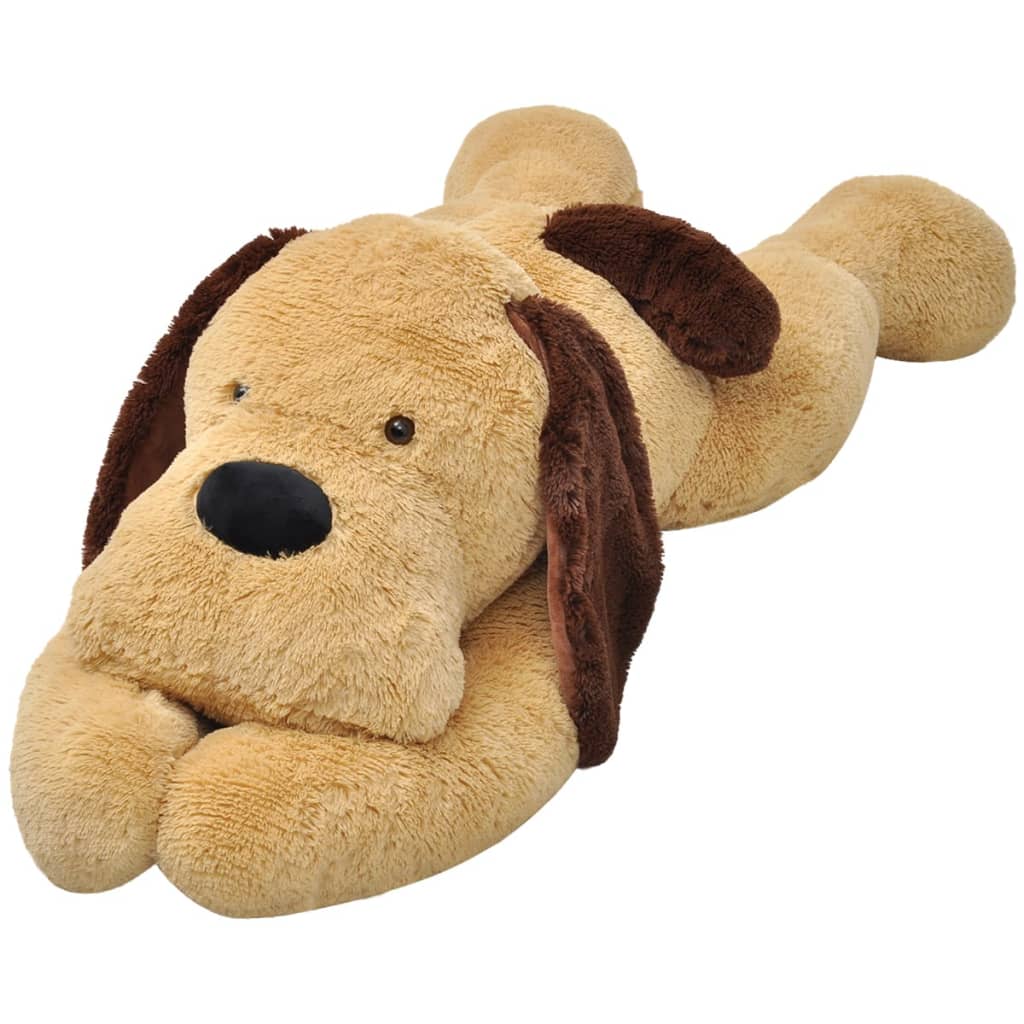 vidaXL Hund Kuscheltier Plüsch Braun 80 cm