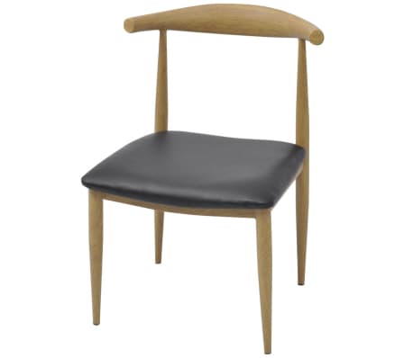 vidaXL Krzesła stołowe, 4 szt., czarne, sztuczna skóra